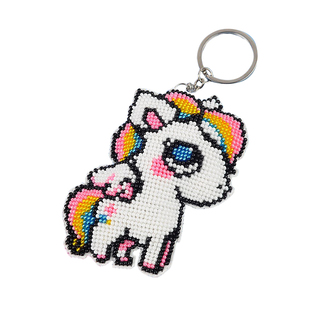 可爱白龙马钥匙扣珠绣精准印花满珠绣背包小挂件DIY钥匙扣十字绣