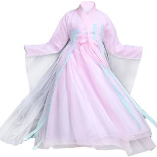 新款三生三世十里桃花衣服同款白浅汉服儿童夜华女童古装演出服