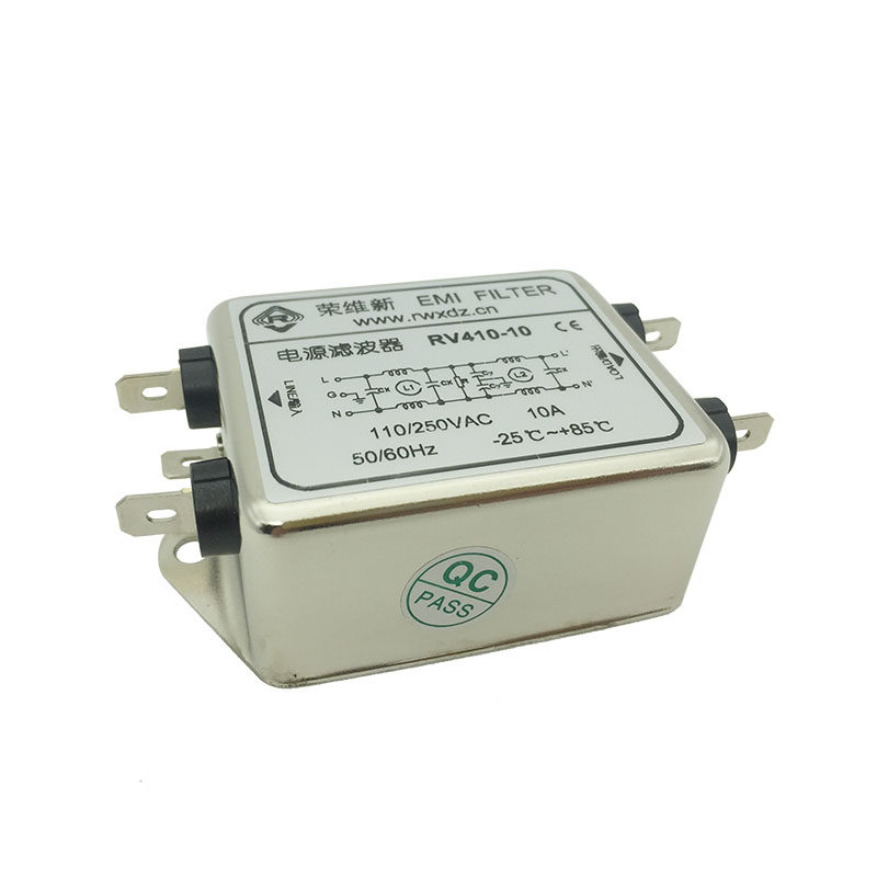 交流单相双节EMC/EMI电源滤波器220V抗干扰RV410-1A3A6A10A15A20A