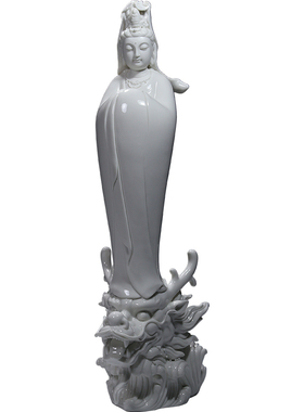 微美立龙观音菩萨禅意风德化白瓷