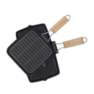 出口铁板烧盘家用烤肉煎鱼锅加厚铸铁牛排锅平底锅煎烤盘煎锅通用