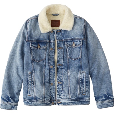 美国小鹿AF牛仔夹克男加绒厚修身