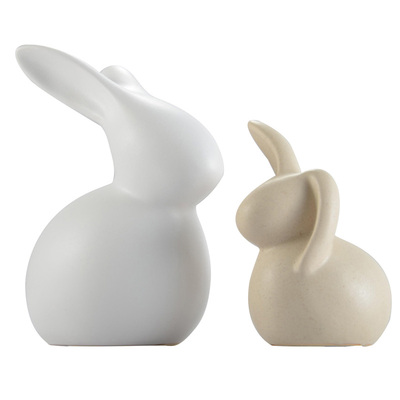 陶瓷卡通风情侣兔子书房创意礼品