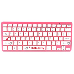 hello Kitty凯蒂猫笔记本女生粉色KT猫卡通无线键盘鼠标套装超薄