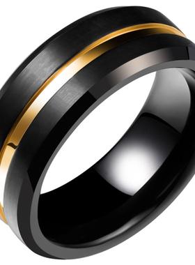 钨金戒指男ins潮小众设计感指环