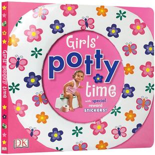 英文原版 Girls' Potty Time 便便习惯养成 告别尿布 女生上厕所的时间 启蒙4岁儿童女孩 学习使用便盆 入门启蒙绘本