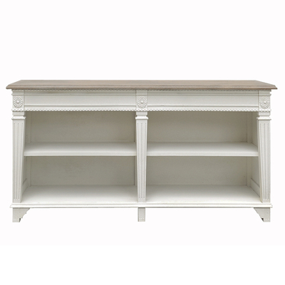 法国白色开放式橡木雕花玄关柜