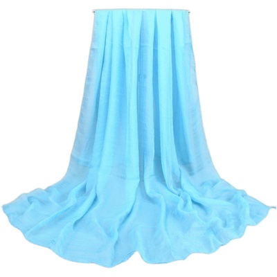 纯色春秋雪纺超大海边防晒丝巾