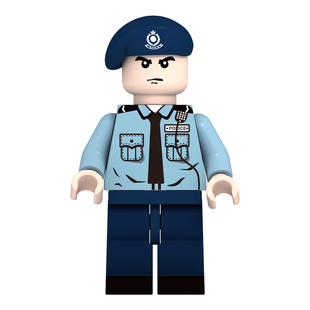 中国积木人仔香港警察机动部队飞虎队STS模型男生益智拼装玩具PTU