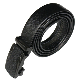 皮带男全卡槽自动扣工作腰带黑色素色全牙全滑道全齿加长大码裤袋