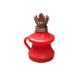 【旧城拾忆】95-96年 老油盏`红煤油灯 怀旧/收藏【塑壳】