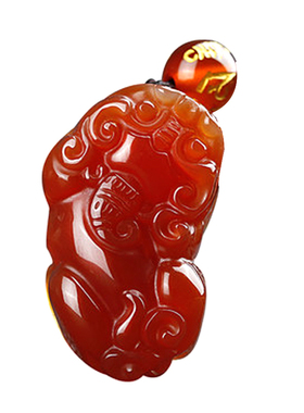 红玛瑙貔貅情侣玉髓本命年吊坠