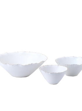 金边陶瓷果盘新中式风黑色摆件