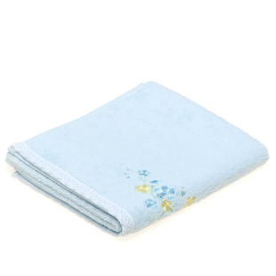 棉田香草微蓝纯棉枕巾女蕾丝花边全棉加大透气吸汗枕巾单条Z2704