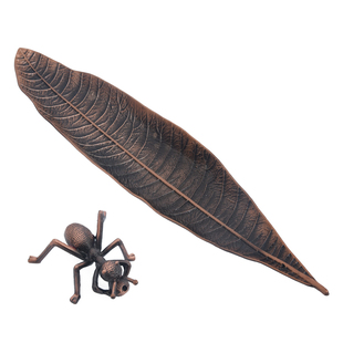 仿古菩提叶合金香盘香插架香插香托线香炉家用室内居室卧香炉檀香