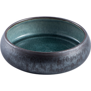 创意复古浅口碗日式陶瓷饭碗刺身碗餐厅汤碗甜品碗意境陶瓷鼓形钵