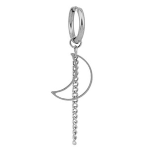 GOT7金有谦同款月亮链条耳环耳钉嘻哈潮流男士耳夹无耳洞耳饰女