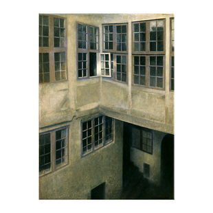 门与窗 Hammershoi 哈默修伊阁楼美术馆艺术装饰画北欧客厅玄关