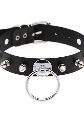 choker街拍夜店酒吧铆钉皮项圈女