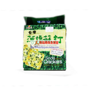 台湾进口零食巧益苏打饼干全素三星葱234g休闲办公室独立包装零食