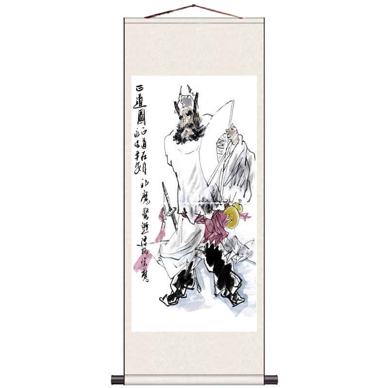 风水招财钟馗画像富贵平安丝绸卷挂画装饰画定制玄关挂画礼品卷轴