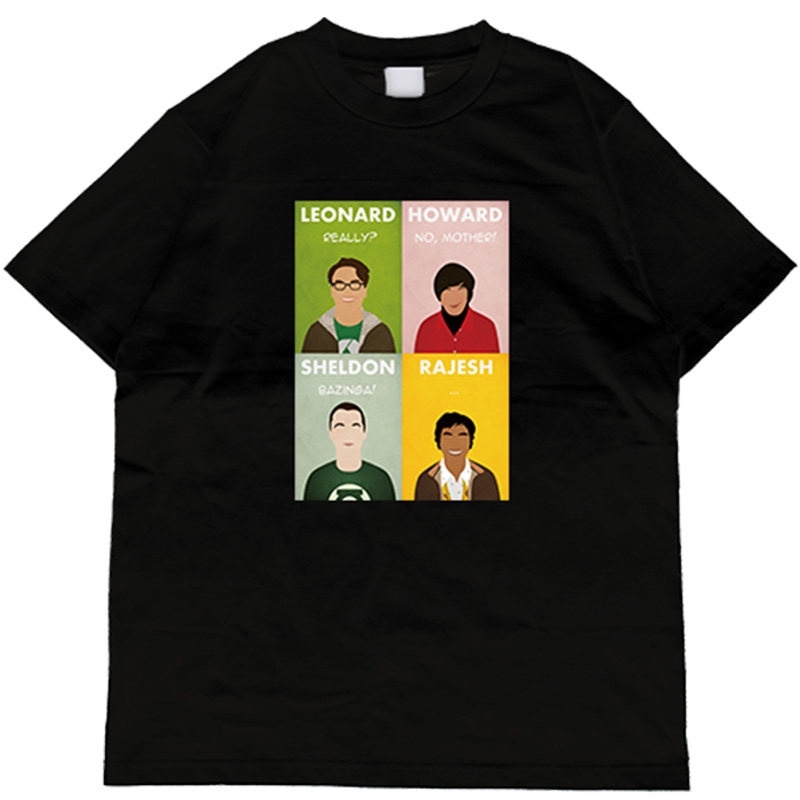 Shuttle生活大爆炸周边短袖T恤Bazinga 休闲谢耳朵圆领纯棉衣服