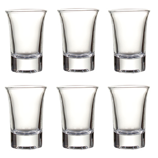 普爵白酒杯玻璃小一口子弹杯6只喝白酒的厚款吞杯 2018新款白酒杯