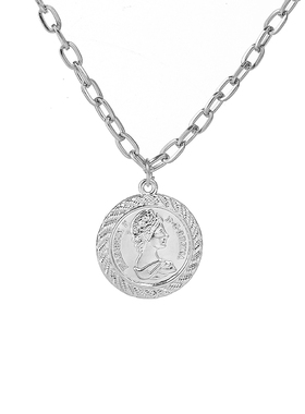 欧美ins复古人像多层短款锁骨链