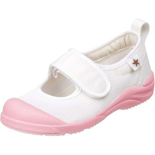 现货日本本土网面透气小白鞋春夏款男女儿童幼儿园室内鞋 日本制