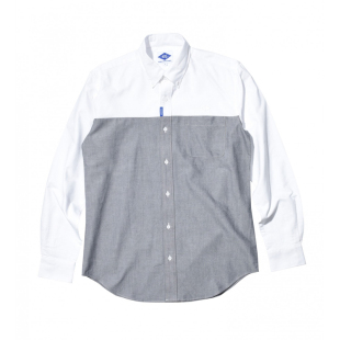 MADNESS OXFORD SHIRT拼接撞色牛津纺休闲衬衫余文乐简约百搭衬衣
