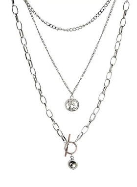 欧美ins潮流冷淡风金属球项链