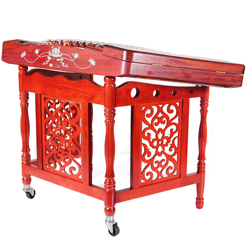 扬琴402弹拨乐器演奏用琴荷花图案赠配件琴竹扳手盒厂家促销YQ-03