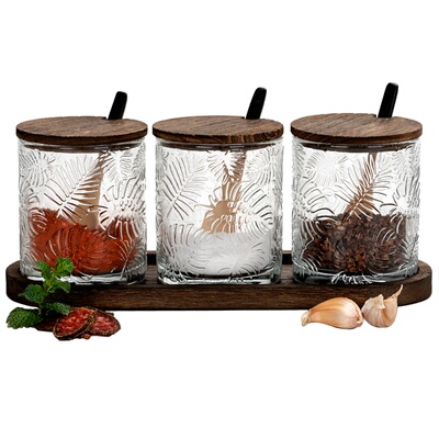 北欧风格厨房玻璃调味罐