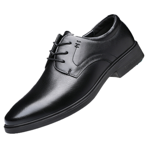 龙之本色2021夏季男式真皮系带英伦商务正装软底透气圆头皮鞋男