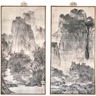 中式客厅装饰山水风景国画玄关宋代美学壁画走廊挂画 溪山行旅图