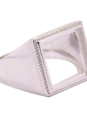 s925纯银戒指空托时尚diy玉石