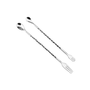 长柄不锈钢长吧勺32cm搅拌棒鸡尾酒调酒棒咖啡奶茶搅拌勺吧匙吧勺