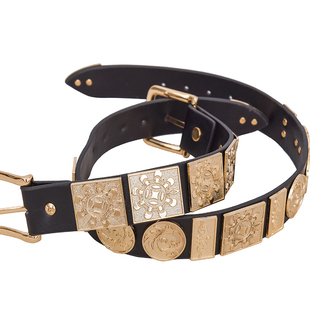 初遇原创汉服配饰日常明制双扣搭直裰曳撒圆领袍革带古装均码新款