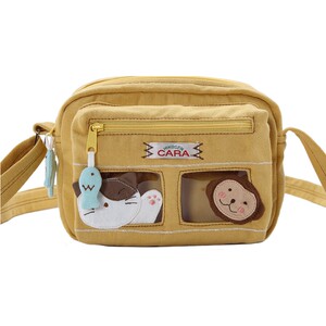 HIKOSEN CARA卡拉猫卡通可爱帆布包女休闲单肩斜挎包ins迷你小包