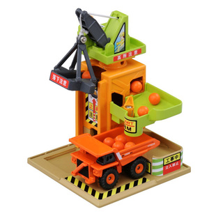 TOMY多美卡合金车模场景建设建筑工地工事现场塔吊工程运输玩具