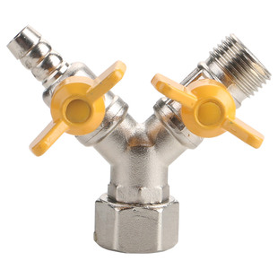 全铜加厚燃气阀门天然气开关球阀F三通Y型4分煤气阀门燃气表接头