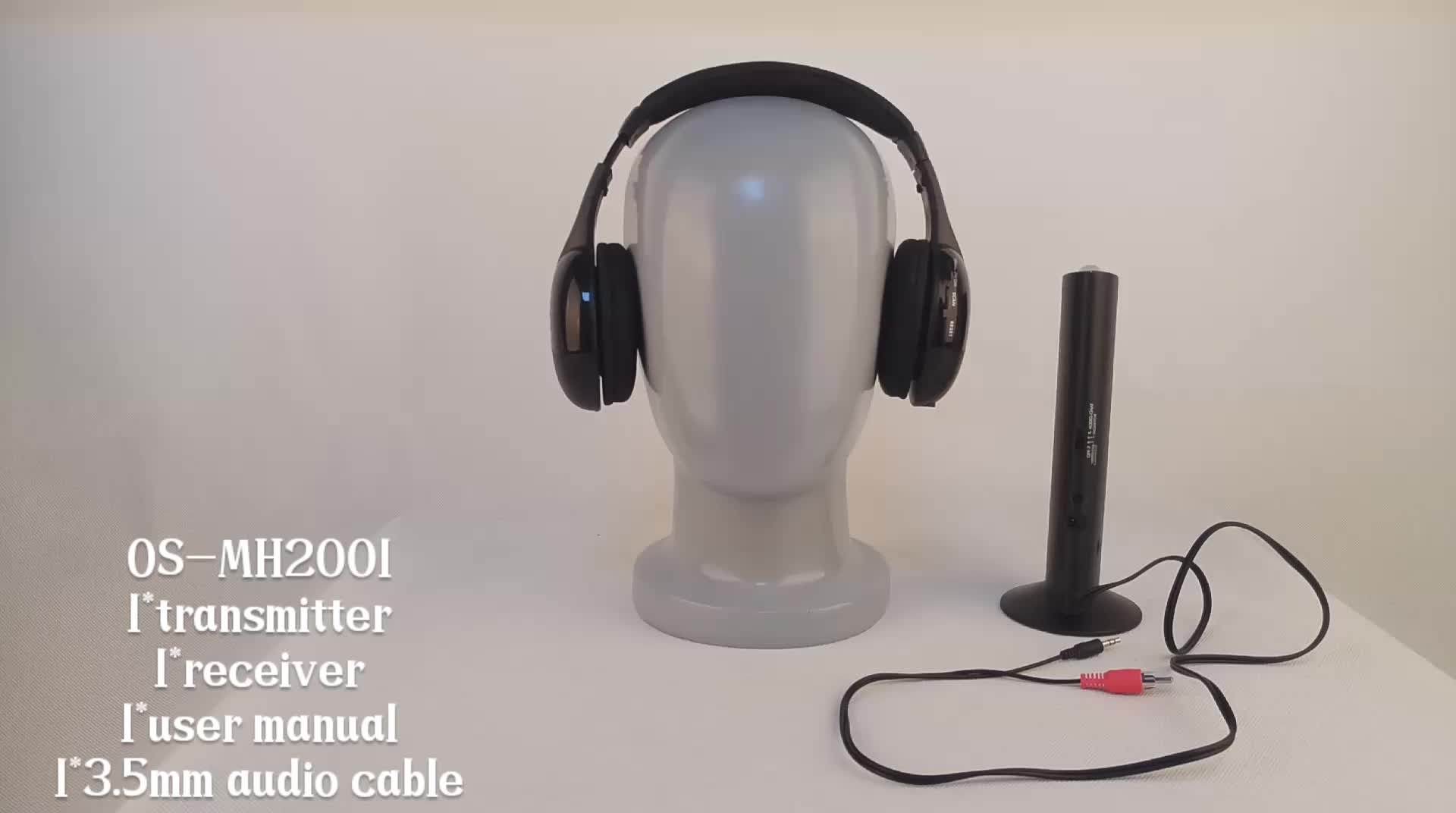 5in1 Wireless Headphone Hifi Monitor Fm Mic For Pc Tv Dvd Audio Mobile