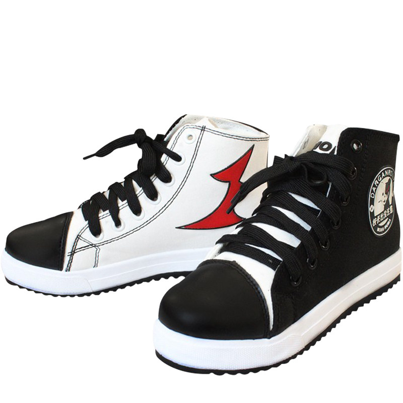 弹丸论破黑白熊拟人板鞋动漫周边帆布鞋男女情侣运动高帮鞋子包邮