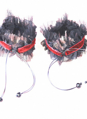 金属抽拉绳白色蕾丝萝莉风手链