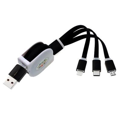 ADKO一拖三数据线三合一伸缩