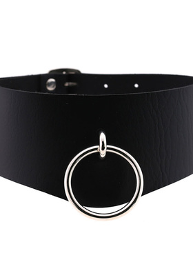 新款夸张锁骨链项链pu皮街拍夜店