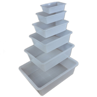 塑料盒子长方形白色麻辣烫幼儿园冰盘加厚保鲜盒商用小号收纳无盖