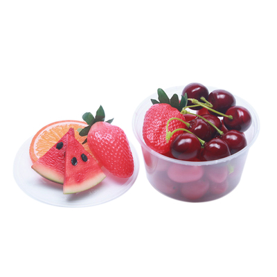 加厚塑料透明汤碗带盖外卖盒