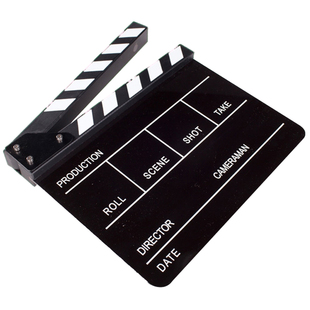 亚克力场记板摄影道具剧组导演板全英文黑色场记板电影打板白板笔