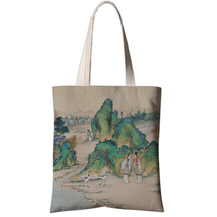 红楼梦周边购物袋金陵十二钗林黛玉同款布包国风单肩书包手提DIY